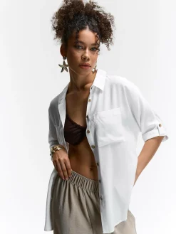 GATE Bluzka z wiskozy| Koszulki I Topy·Bluzki