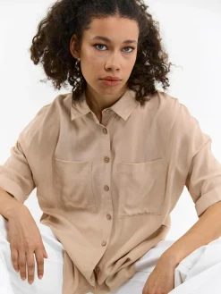 GATE Bluzka z wiskozy| Koszulki I Topy·Bluzki