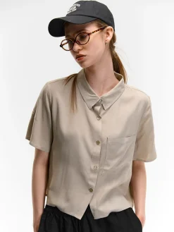 GATE Bluzka z wiskozy| Koszulki I Topy·Bluzki