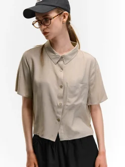 GATE Bluzka z wiskozy| Koszulki I Topy·Bluzki