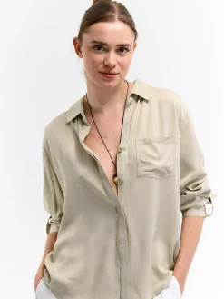 GATE Bluzka z wiskozy| Koszulki I Topy·Bluzki