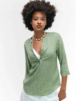 GATE Bluzka z wiskozy| Koszulki I Topy·Bluzki