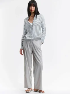 GATE Bluzka z wiskozy w prążki| Koszulki I Topy·Bluzki