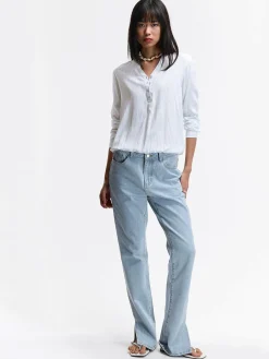 GATE Bluzka z wiskozy w prążki| Koszulki I Topy·Bluzki