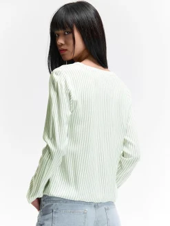 GATE Bluzka z wiskozy w prążki| Koszulki I Topy·Bluzki