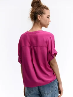 GATE Bluzka z wiskozy z dekoltem w serek| Koszulki I Topy·Bluzki