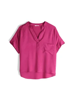 GATE Bluzka z wiskozy z dekoltem w serek| Koszulki I Topy·Bluzki