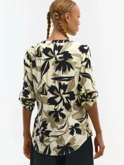 GATE Bluzka z wiskozy z nadrukiem| Koszulki I Topy·Bluzki