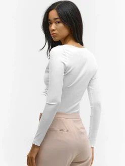 GATE Body z żebrowanej dzianiny| Koszulki I Topy·Body