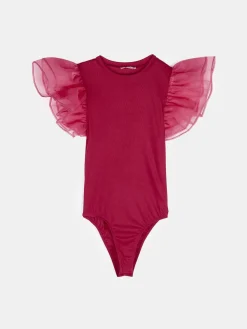 GATE Body z falbanką z organzy| Koszulki I Topy·Body