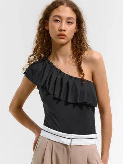 GATE Body z marszczeniem na jednym ramieniu| Koszulki I Topy·Body