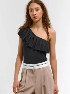 GATE Body z marszczeniem na jednym ramieniu| Koszulki I Topy·Body