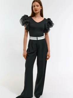 GATE Body z rękawami z organzy| Koszulki I Topy·Body