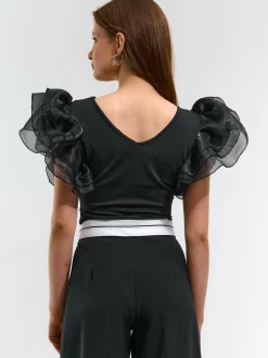 GATE Body z rękawami z organzy| Koszulki I Topy·Body