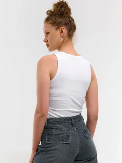 GATE Bokserka damska ze splotu żeberkowego| Koszulki I Topy·Podkoszulki ☀️