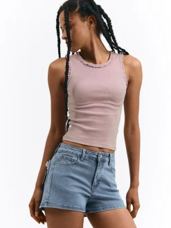 GATE Bokserka z żebrowanej dzianiny| Koszulki I Topy·Podkoszulki ☀️