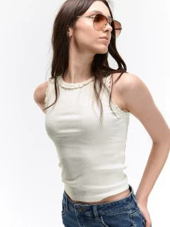 GATE Bokserka z żebrowanej dzianiny| Koszulki I Topy·Podkoszulki ☀️