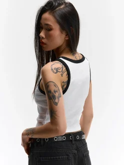 GATE Bokserka z żebrowanej dzianiny| Koszulki I Topy·Podkoszulki ☀️|Koszulki I Topy·Crop Top ☀️