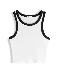 GATE Bokserka z żebrowanej dzianiny| Koszulki I Topy·Podkoszulki ☀️|Koszulki I Topy·Crop Top ☀️