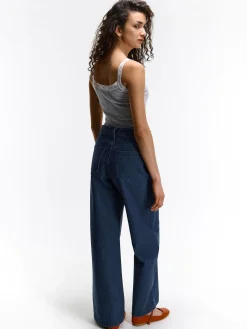 GATE Bokserka z żebrowanej dzianiny z koronką| Koszulki I Topy·Podkoszulki ☀️