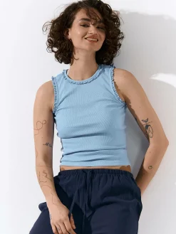 GATE Bokserka z żebrowanej dzianiny| Koszulki I Topy·Podkoszulki ☀️