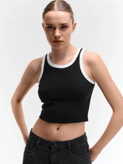 GATE Bokserka z żebrowanej dzianiny| Koszulki I Topy·Podkoszulki ☀️|Koszulki I Topy·Crop Top ☀️