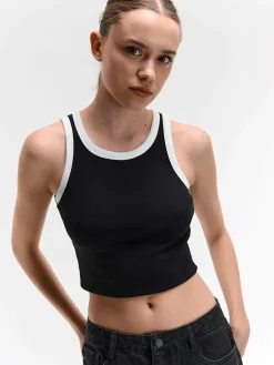 GATE Bokserka z żebrowanej dzianiny| Koszulki I Topy·Podkoszulki ☀️|Koszulki I Topy·Crop Top ☀️