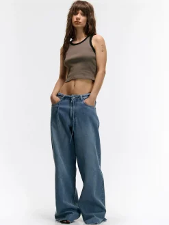 GATE Bokserka z żebrowanej dzianiny| Koszulki I Topy·Podkoszulki ☀️|Koszulki I Topy·Crop Top ☀️