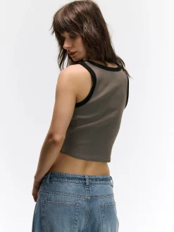 GATE Bokserka z żebrowanej dzianiny| Koszulki I Topy·Podkoszulki ☀️|Koszulki I Topy·Crop Top ☀️