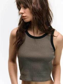 GATE Bokserka z żebrowanej dzianiny| Koszulki I Topy·Podkoszulki ☀️|Koszulki I Topy·Crop Top ☀️