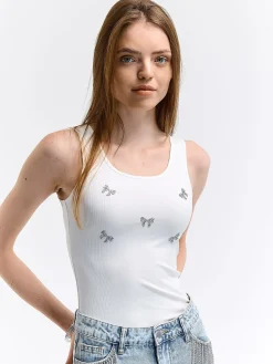 GATE Bokserka z żebrowanej dzianiny| Koszulki I Topy·Podkoszulki ☀️