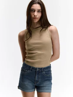 GATE Bokserka z żebrowanej dzianiny| Koszulki I Topy·Podkoszulki ☀️