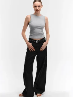 GATE Bokserka z żebrowanej dzianiny| Koszulki I Topy·Podkoszulki ☀️