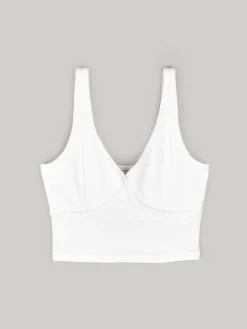 GATE Bokserka z żebrowanej dzianiny z dekoltem w serek| Koszulki I Topy·Podkoszulki ☀️|Koszulki I Topy·Crop Top ☀️