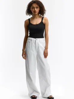 GATE Bokserka z żebrowanej dzianiny z koronką| Koszulki I Topy·Podkoszulki ☀️