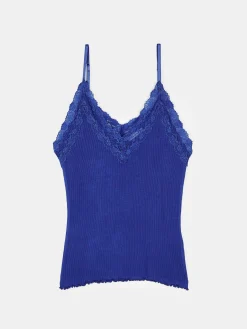 GATE Bokserka z żebrowanej dzianiny z koronką| Koszulki I Topy·Podkoszulki ☀️