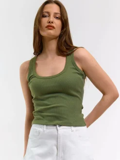 GATE Bokserka z żebrowanej dzianiny| Koszulki I Topy·Podkoszulki ☀️