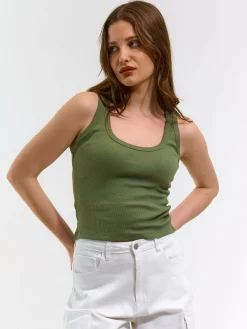 GATE Bokserka z żebrowanej dzianiny| Koszulki I Topy·Podkoszulki ☀️