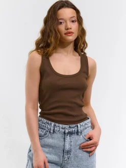 GATE Bokserka z żebrowanej dzianiny| Koszulki I Topy·Podkoszulki ☀️