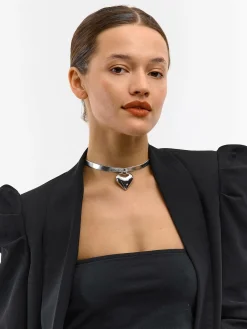 GATE Choker z efektem metalicznym i zawieszką| Akcesoria·Biżuteria