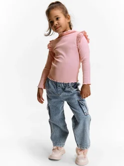 GATE Ciepły T-shirt z falbankami|Dzieci Dziewczynki·Koszulki I Topy