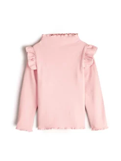 GATE Ciepły T-shirt z falbankami|Dzieci Dziewczynki·Koszulki I Topy