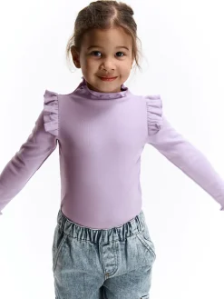 GATE Ciepły T-shirt z falbankami|Dzieci Dziewczynki·Koszulki I Topy