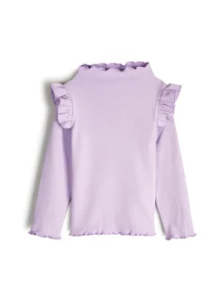 GATE Ciepły T-shirt z falbankami|Dzieci Dziewczynki·Koszulki I Topy