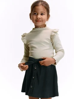 GATE Ciepły T-shirt z falbankami|Dzieci Dziewczynki·Koszulki I Topy