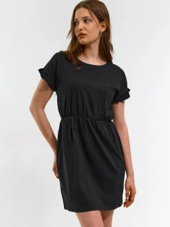 GATE Damska bawełniana sukienka z krótkim rękawem| Kategorie·Sukienki