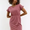 GATE Damska bawełniana sukienka z krótkim rękawem| Kategorie·Sukienki