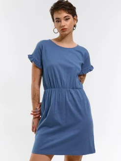GATE Damska bawełniana sukienka z krótkim rękawem| Kategorie·Sukienki