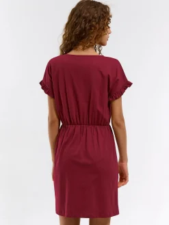 GATE Damska bawełniana sukienka z krótkim rękawem| Kategorie·Sukienki