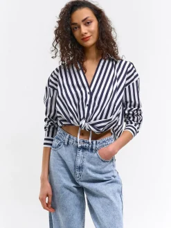 GATE Damska bluzka w paski| Koszulki I Topy·Bluzki